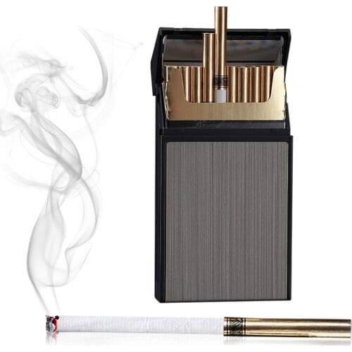 Metal Aluminum Cigarette Case Tobacco Holder Pocket Box Slim Cigarettes Storage Container Case Smoking Accessories Men Lady Gift