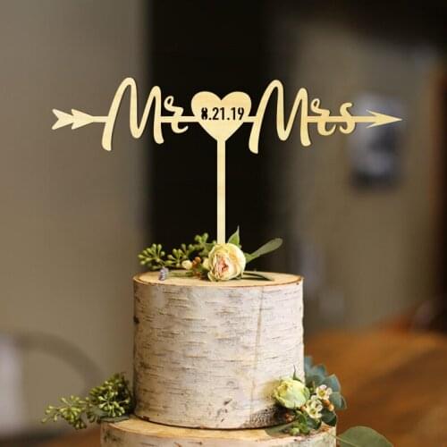 Wedding Cake Topper Arrow, Surname Cake Topper, Rustic Cake Topper, Mr and Mrs cake toppers, Initials arrow wood