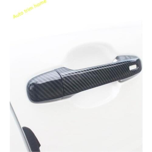 Lapetus Front Door Pull Doorknob Handle / Bowl Cover Trim ABS Fit For Toyota C-HR CHR 2016 - 2021 Chrome / Carbon Fiber Look