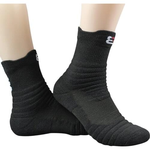 1 Pair Of Sports Socks Man Basketball Socks Middle Tube Thickening Towel Bottom Cotton Socks For Run Badminton Tennis Sport Sock