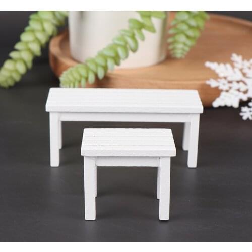 New 1/12 Miniature Park Bench / Stool Dollhouse Home Decoration Furniture Toys