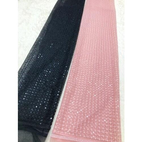 New Style Mesh Embroidery Sequins Nigerian Lace Fabric 2021 High Quality Lace Water Soluble Fashion Lace Fabric 5 Yards