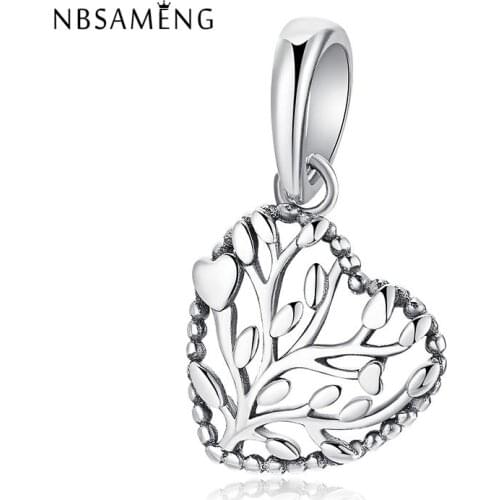 2018 Authentic 925 Sterling Silver Bead Flourishing Hearts Dangle Charm Fit Bracelet & Bangle DIY Jewelry