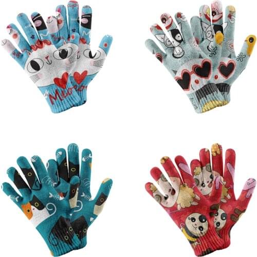 Lovely Winter Mittens For Unisex Man Soft Warm Thicken Full Finger Gloves Women And Men Autumn Outdoor Warmer Cycling Gloves