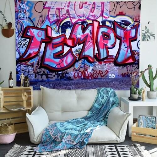 Simsant Psychedelic Elephant Tapestry Graffiti Painting Wall Art Wall Hanging Tapestries for Living Room Home Dorm Decor