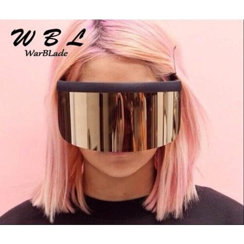 WarBLade New women Sunglasses Oversize sunglasses Large frame reflective Sunglasses Men Sun Glasses Retro square Rimless