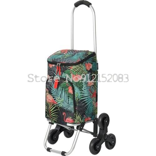 Stair Climbing Shopping Cart Portable Thermal Insulation Foldable Household Grocery Shopping Cart