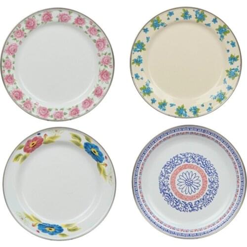 Thickened enamel disc, enamel plate, enamel dish, Western plate, soup plate, flat plate, multi-purpose plate