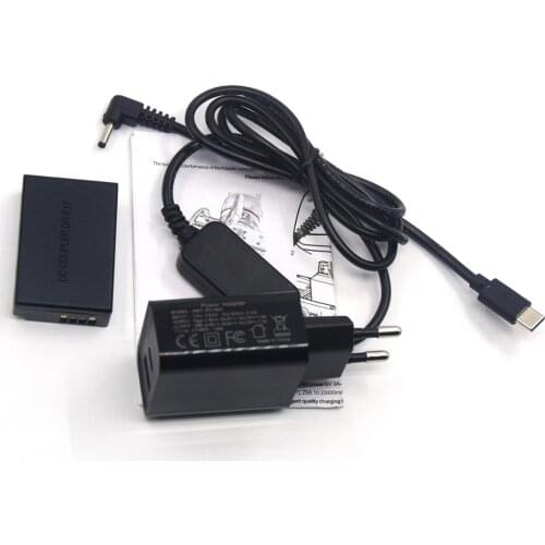 PD Charger+USB Type-C Charger Cable+DR-E17 DC Coupler LP-E17 Dummy Battery for Canon EOS M3 M5 M6 Camera