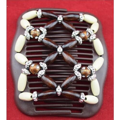 100 pcs/lot special wooden floral beads royal pattern work lady hair accessory special gift