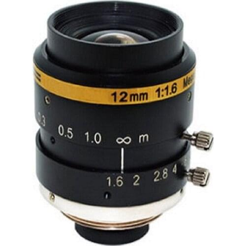 12mm 2/3" 1:1.6 manual iris 3.0mp focal length 8mm C mount cctv lens