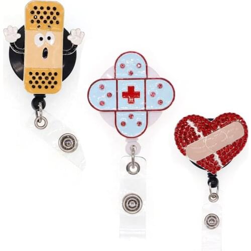 20 PCS/ Lot Medical Nurse ID Retractable Badge Holder Defends Disease Band-Aid Badge Reel For Nurse Accessories