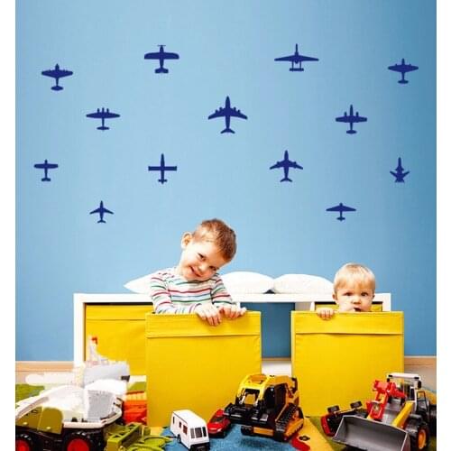 2017 New 13 PC / set wall sticker airplane boy child nursery room decor wall art home stickers wall decals vinyl dress F-90