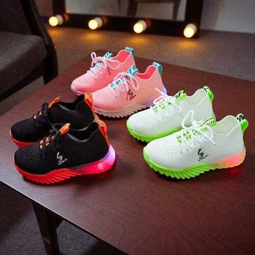 2021 Led Luminous Baby Casual Shoes Children Kid Girls Boys Bling Sport Run Sneakers кроссовки Popular Fashion Styles