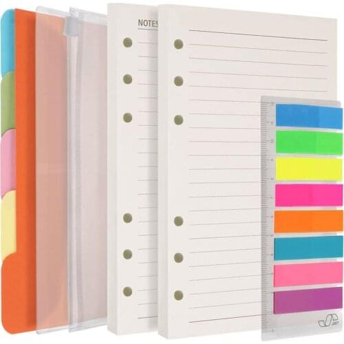 2021 Planner Refill Paper A6 6 Hole Binder Notebook Refills for 6 Ring Refillable Binder Journal Planner Organizer with Pockets