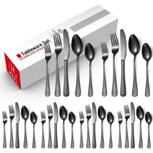 30PCS Dinnerware Set Stainless Steel Creative Snake Skin Tableware Knife Fork Spoon Luxury Western Steak Cutlery Set Gift Box