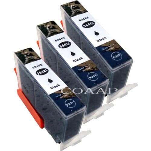 3x Compatible Black Ink Cartridges For HP 364 Photosmart 5510 5520 Deskjet 3070A 3520 Officejet 4610 4620 4622 inkjet Printer