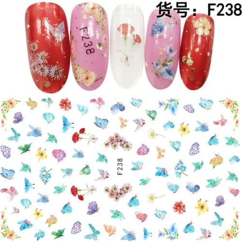 5 sheets cute Animal style thin adhesive beauty nail decals Nail Art decorations Stickers manicure DIY supplies tools F23640