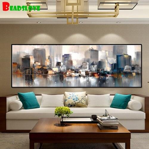 Abstract Landscape Diamond painting full square round diamond embroidery Lovers and City View diamond mosaic Pictures large size