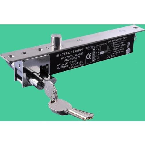 Fail Secure Electric Bolt W/Cylinder Force Gate door Electric Drop bolt Lock YB-600 With Keys Timer Delay Function