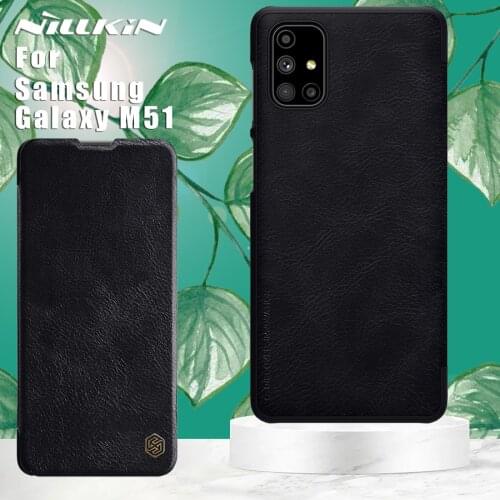 NILLKIN Qin Case for Samsung Galaxy M51 Case PU Flip Leather Case Card Slot Back Cover for M51 Cases