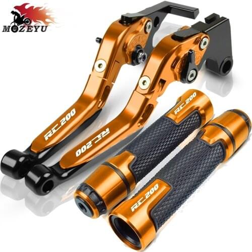 For RC200 2014 2015 2016 2017 2018 2019 Motorcycle Accessories Extendable Brake Clutch Levers and Handlebar Hand Grips ends