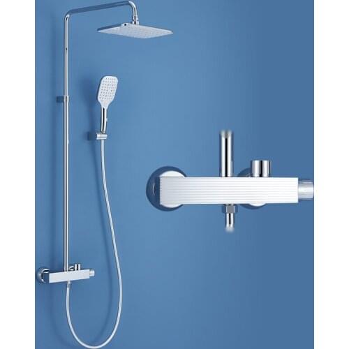 Chrome Bath Shower Faucets Set Bathtub Mixer Faucet Rainfall Shower Tap Bathroom Shower Head Exposed Waterfall Shower Mixer Tap