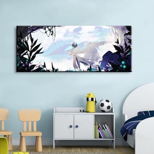 Genshin impact Game poster Barbatos Wind gods Game ​home decor hd painting wall painting bedroom anime Study Bedroom Bafe Wall