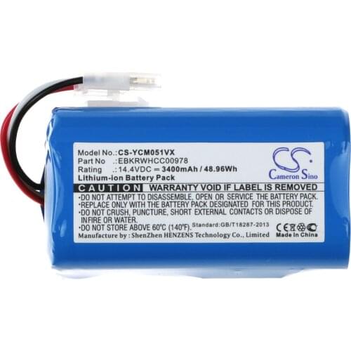 Cameron Sino 3400mAh for iCLEBO ARTE YCR-M05, POP YCR-M05-P, Smart YCR-M04-1, YCR-M05-1, YCR-M05-30, YCR-M05-20 YCR-M05-20