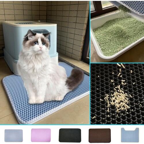 Cat Litter Mat Pad Double Layer Folden Waterproof Cat Trapping Pet Mat Clean Pad Non-slip Products For Accessories Pet Supplies