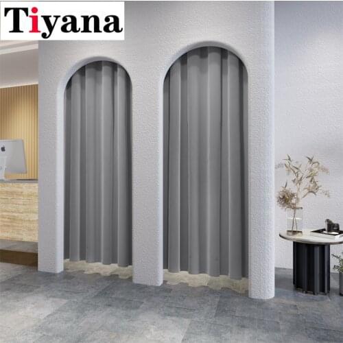 Beauty Salon Minimalist Solid Velvet Blackout Curtains for Living Room Bedroom Bright Yellow Fitting Room Curtains JK144Z