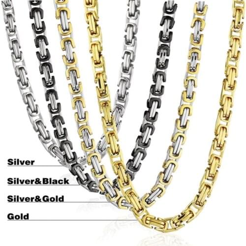 Mens/Womens 5MM Stainless Steel Necklace Byzantine Vintage Jewelry 16inch-40inch Length Necklace