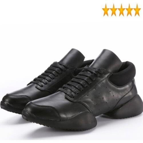 Horseshoe 2021 New Men Lace Up Ankle Luxury Trainers Genuine Leather Shoes Casual Brand Flat Black White Big Size Sneaker