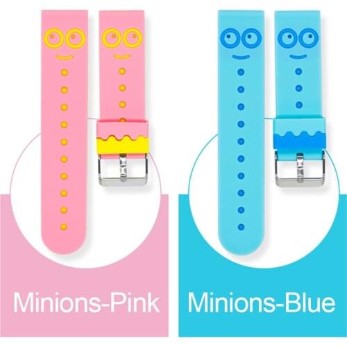 Minions Kids Smart Watch Strap 20mm Specifications Green Silicone Strap