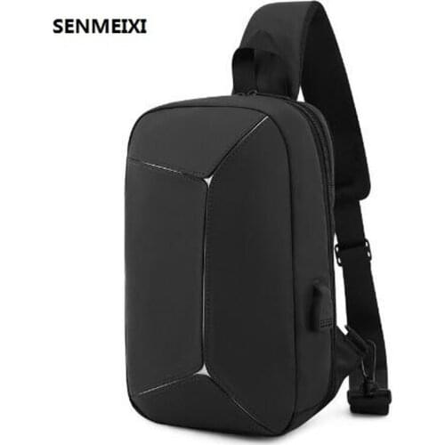 SENMEIXI 2021 New crossbody bag for men Multifunction Anti-theft Waterproof male shoulder bag Short trip Chest pack USB Charging