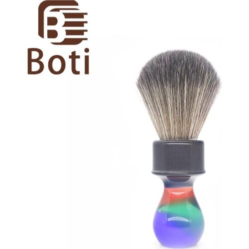 Boti Brush-Rainbow Glaze And Imitate Mix Badger Knot Synthetic Hair Shaving Brush Knot Mens Beard Tool