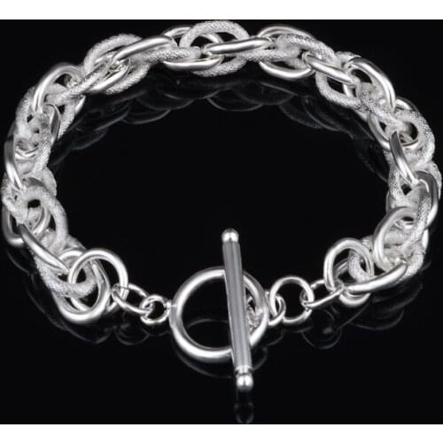 Punk Classic Multi-storey Link Chain Bangles Bracelet For Man Women Silver Plated Charm Cuff Jewelry Gift Dropshipping