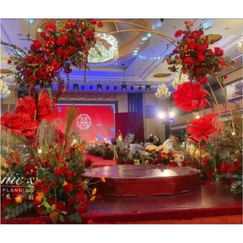 Wedding three-story arches Stage layout props T-set round wedding background decoration Shaped wrought iron