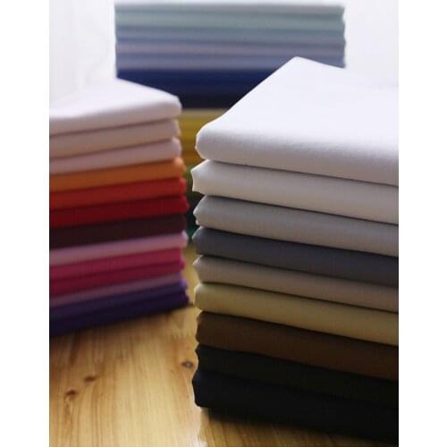 Pure Cotton Fabric 100% Plain White Black and Red Shirt Handmade Cloth DIY Blue Sequin Fabric Sewing Solid Color