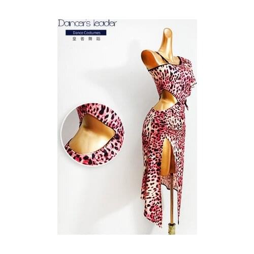 2020 new latin dance dress womens waist hollow side high slit dress dance practice skirt