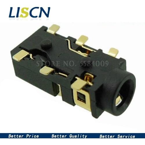 10PCS 2.5MM Female Audio Connector 6 Pin SMT SMD Headphone Jack Socket PJ-242 Gold-plated audio socket PJ242