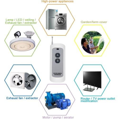 DC 12V 433MHz Relay 1000M Wireless Digital Remote Control Switch Transmitter