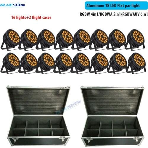 No Tax 2 Case 16x Aluminum Par Light RGBWAUV 18x15W LED Par RGBW 4in1 18x10w Par Wash Effect DMX Par Light RGBWA 5in1 18x12w
