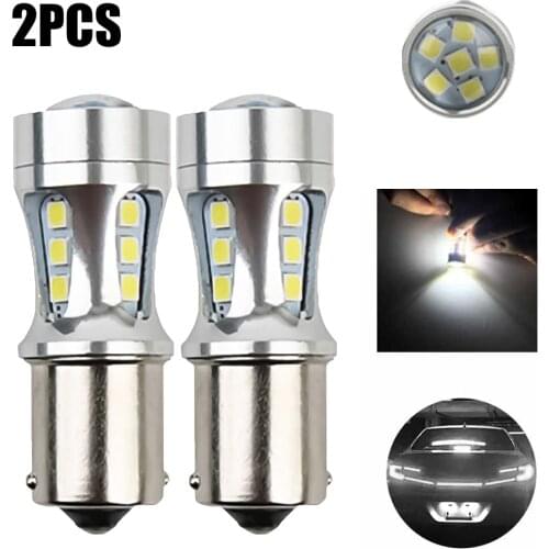 2Pcs Car Reverse Lights 1157 BAY15D P21W 1800LM 18W LED Bulb For Car Turn Signal Lights White Lighting Tail Bulb Brake Lights