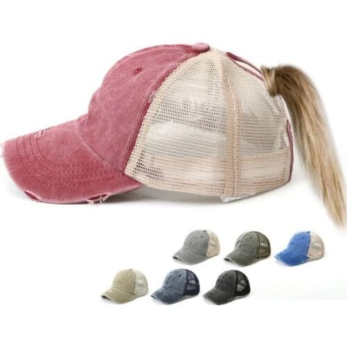 2019 Hot Sale Golf Cap Ponytail Unisex Cotton Duck Tongue Baseball Cap Adjustable Sunshade Mesh Sun Hat Sportswear Accessory