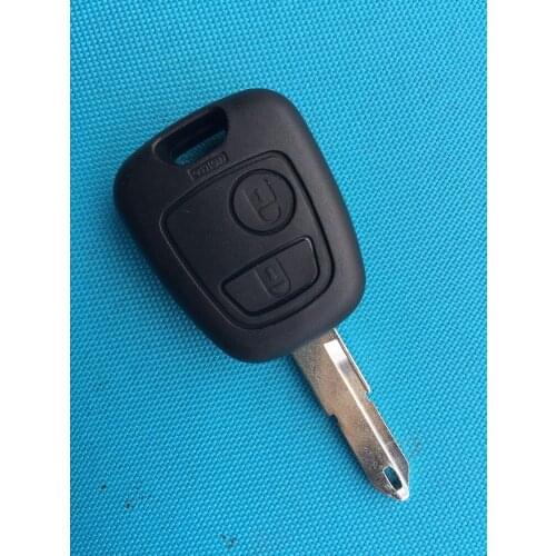 5pcs/Lot of New Replacement Key Shell For Peugeot 2 Button Remote Key Case Blank With Uncut 206 Key Blade No Logo Auto Parts Car