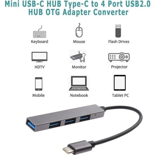 USB Type-c Adapter 4 in 1 Converter Splitter Multifunction USB 3.1 Hub Electronics Accessories