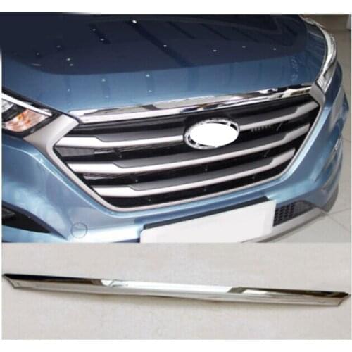 ACCESSORIES FIT FOR HYUNDAI TUCSON TL 2015 2016 CHROME FRONT HOOD BONNET GRILL LIP MOLDING COVER TRIM BAR GARNISH MESH
