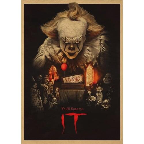 More Style Choose Horror Movie Stephen Kings It Film Print Silk Poster Home Wall Decor 24x36inch