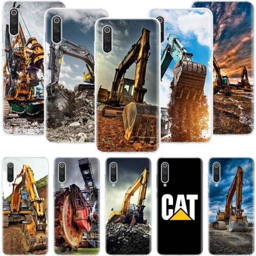 Excavating Machinery Bulldozer Man Phone Case For Xiaomi Mi Note 10 11 9 8 10T 9T CC9 A1 A2 A3 5X 6X Pocophone F1 X3 F2 Pro Lite